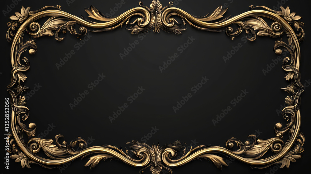 Poster gold ui game button frame. medieval border design for rpg. golden fantasy element for interface gui.