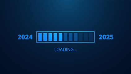 New Year 2025 Loading Progress Bar Digital Concept