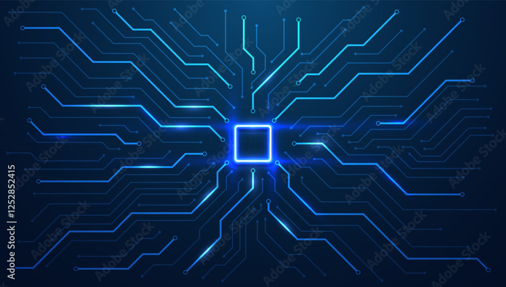 Poster circuit board. technology background. central computer processors cpu concept. motherboard digital c