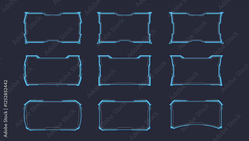 Poster abstract sci fi frame template layout design concept background. vector illustration
