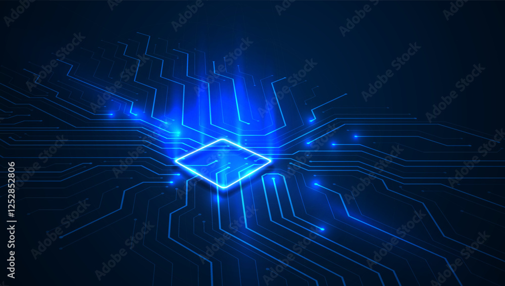 Poster circuit board. technology background. central computer processors cpu concept. motherboard digital c