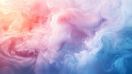 Fototapeta premium Ethereal Swirls of Colorful Smoke with Soft Hues of Pink, Purple, and Blue Creating an Abstract and Dreamlike Atmosphere