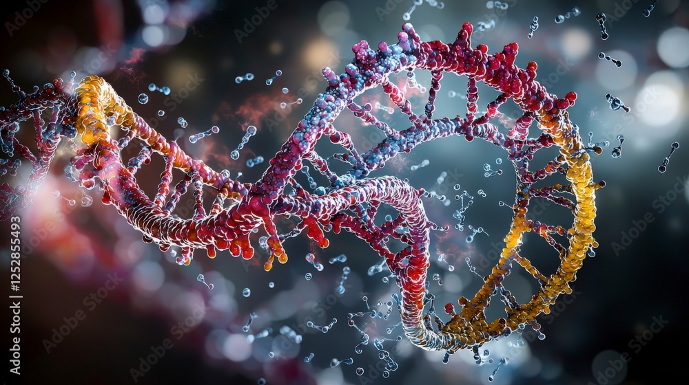 Poster Exploring the double helix dna writing stories in a scientific environment creative visualization abstract view