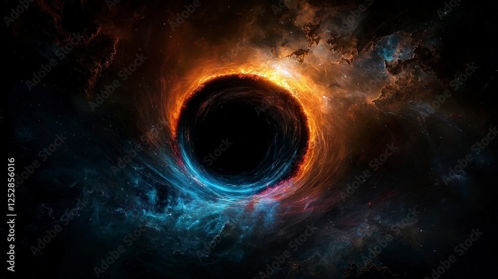 Aufkleber exploring the emotional black hole cosmic phenomenon outer space digital art mystical environment ab
