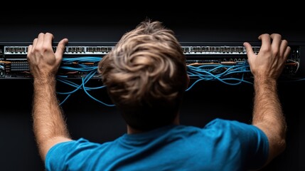 A cybersecurity expert monitoring a network for cyber threats.photorealistic portrait,