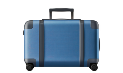 A blue travel suitcase