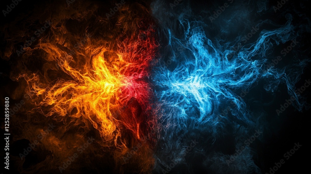 Aufkleber dynamic plasma emotions in abstract art digital creation colorful environment vivid viewpoint energy