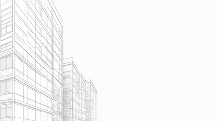 Fototapeta premium Architectural Sketch of Modern Buildings