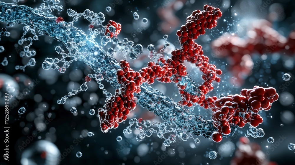Leinwandbilder proteins creating rhythm in motion laboratory scientific visualization molecular dynamics close-up b