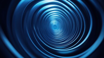 Obraz premium Abstract Blue Spiral Tunnel: A Journey into Depth and Dimension