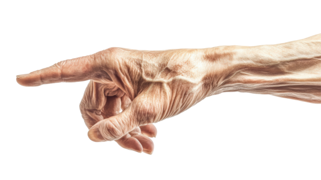 Isolated Senior Hand Gesturing