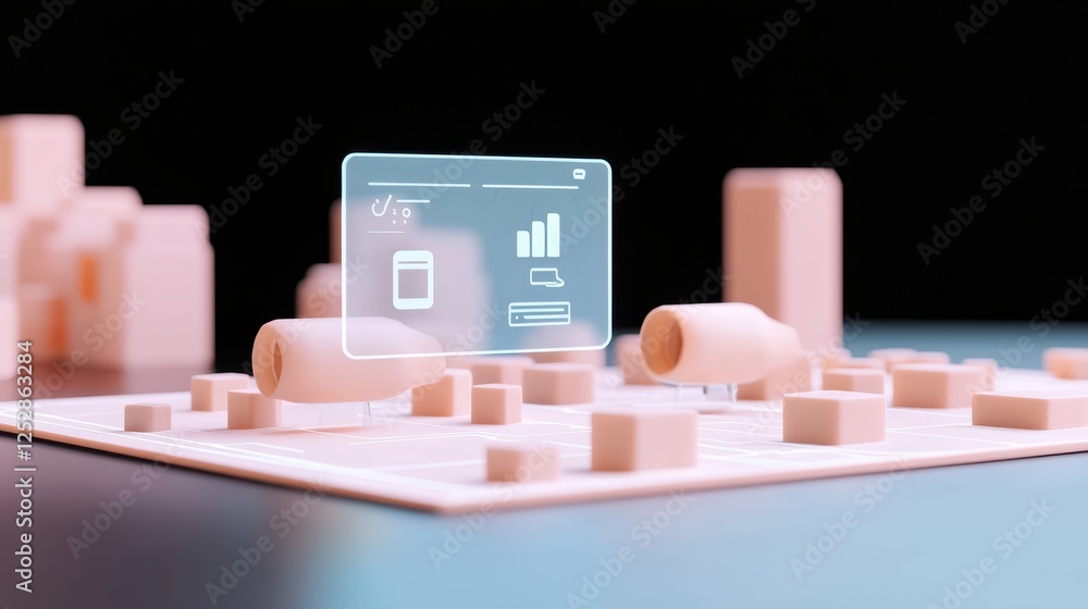Poster virtual city model with graphical user interface