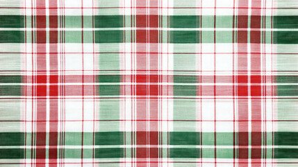 Red, Green, and White Plaid Pattern on Fabric