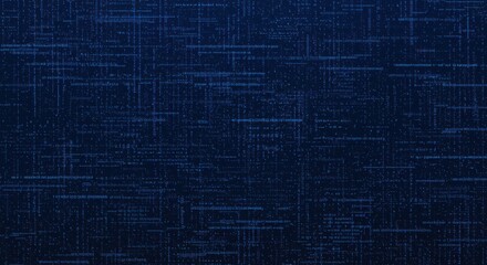 Abstract digital code background with blue binary data on dark surface