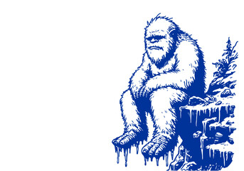 Yeti hand drawn sketch vector