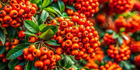 Aerial View of Vibrant Pyracantha Berries in Autumn - Drone Photography
