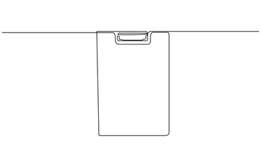 Continuous Line Drawing of Checklist Icon. Hand Drawn Symbol Vector Illustration, Continuous one line drawing of clipboard with checklist. One line drawing illustration of checklist on clipboard.