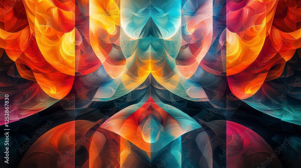 Poster vibrant abstract artwork featuring colorful swirls and dynamic patterns for creative projects and de