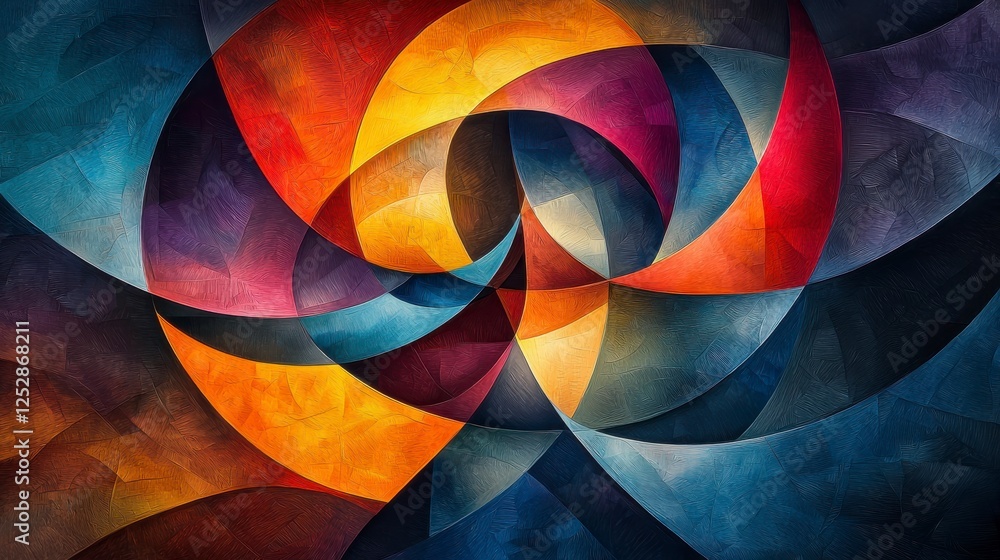Poster vibrant abstract swirls in rich colors showcasing dynamic patterns and flowing shapes for artistic e