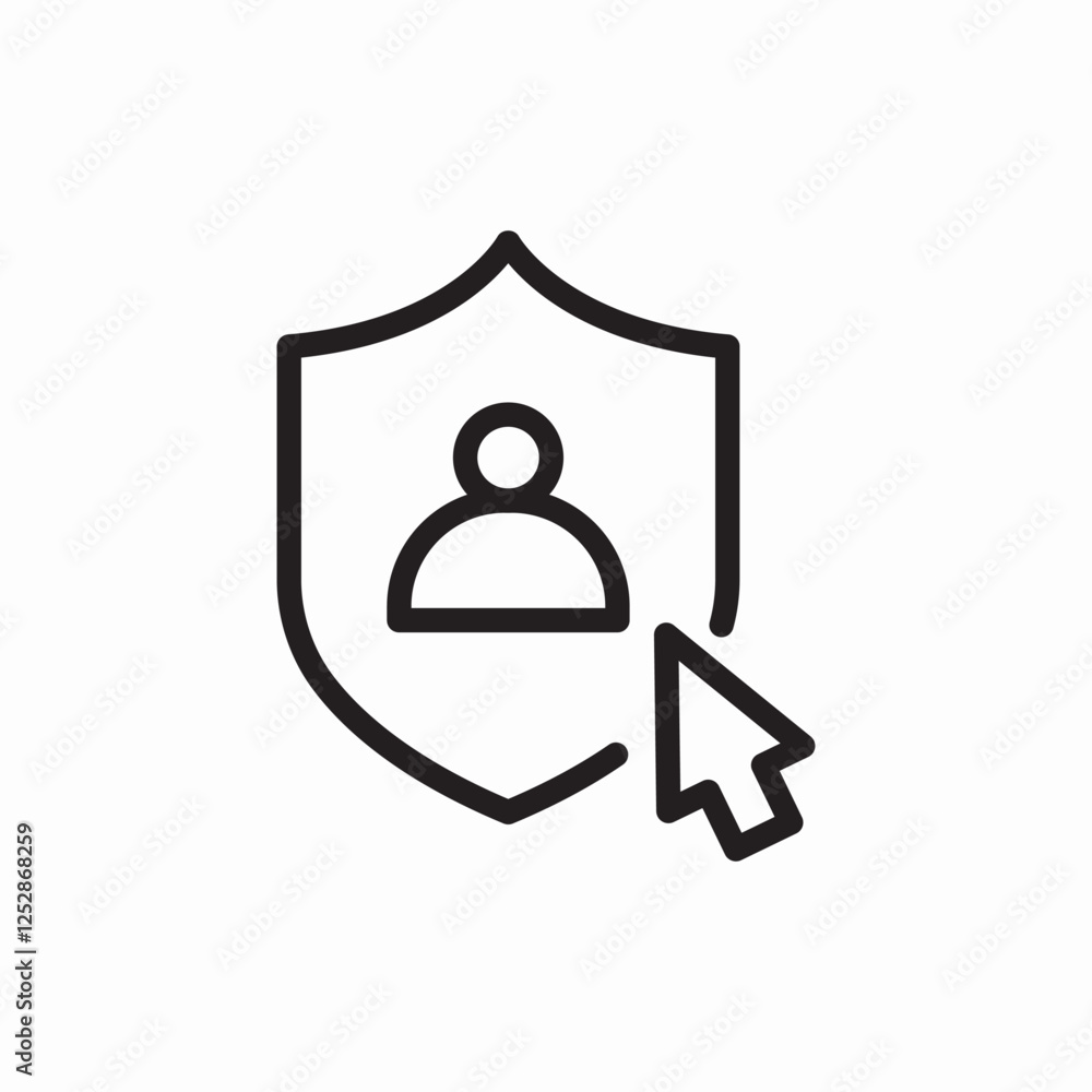 Poster user profile click security click icon vector sign
