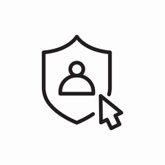 user profile click security click icon vector sign