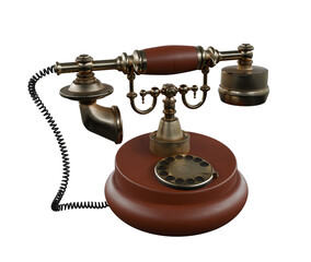 old phone isolated on white