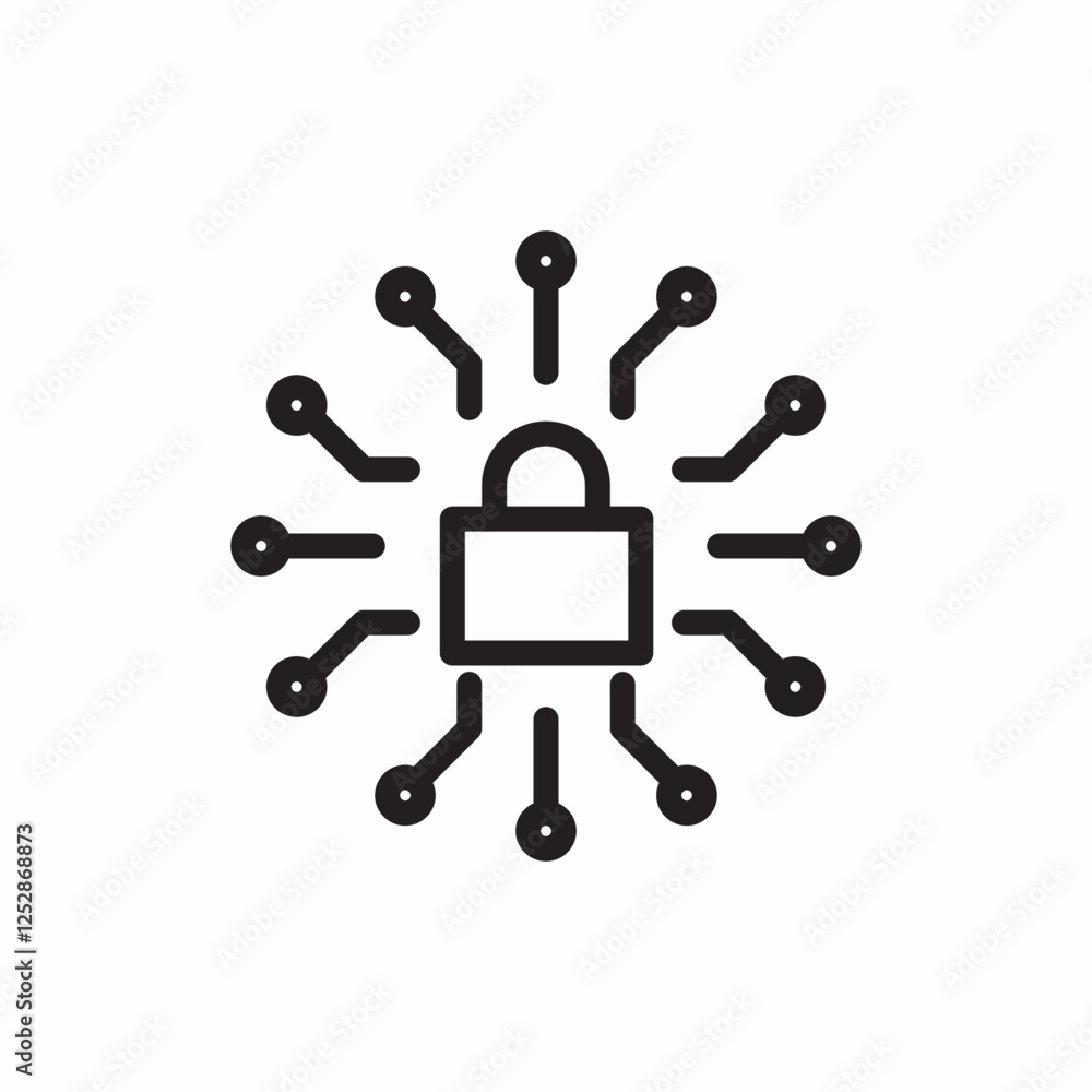 Aufkleber digital network connection hub icon vector sign
