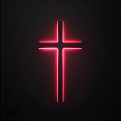 Obraz premium Neon Christian cross