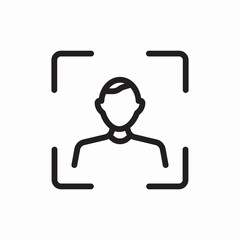 person recognition face recognition identity scan icon vector sign