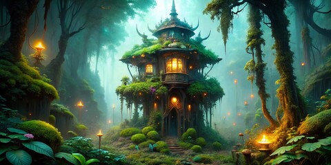 Alien Creature in Forest - Surreal Architectural Photography