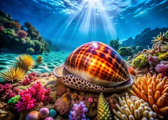 Ambon Indonesia Seashell Cowry Allies Globovula cavanaghi Underwater Landscape Photography