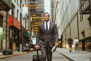 Senior corporate businessman wearing elegant suit in New York