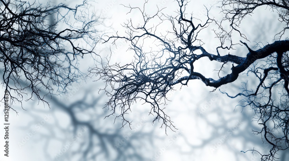 Poster varying shades of tree shadows creating a complex network in nature atmospheric environment artistic