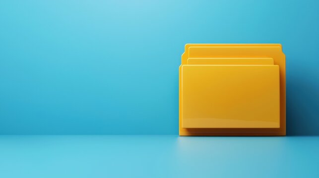 Yellow file folders against a blue background - Powered by Adobe