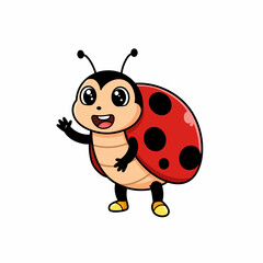 Adorable Cartoon Ladybug Illustration Happy Bug Design