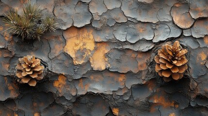 Textured Pine Bark, A Close-Up View of Nature's Resilience and Intricate Beauty
