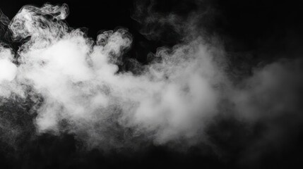 Fototapeta premium Abstract Smoke Cloud: Ethereal Vapor Swirls Against Black Background