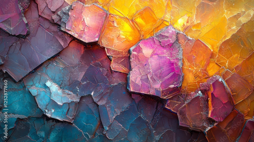Poster vivid abstract art of colorful shards and textures with warm and cool tones for modern design and cr