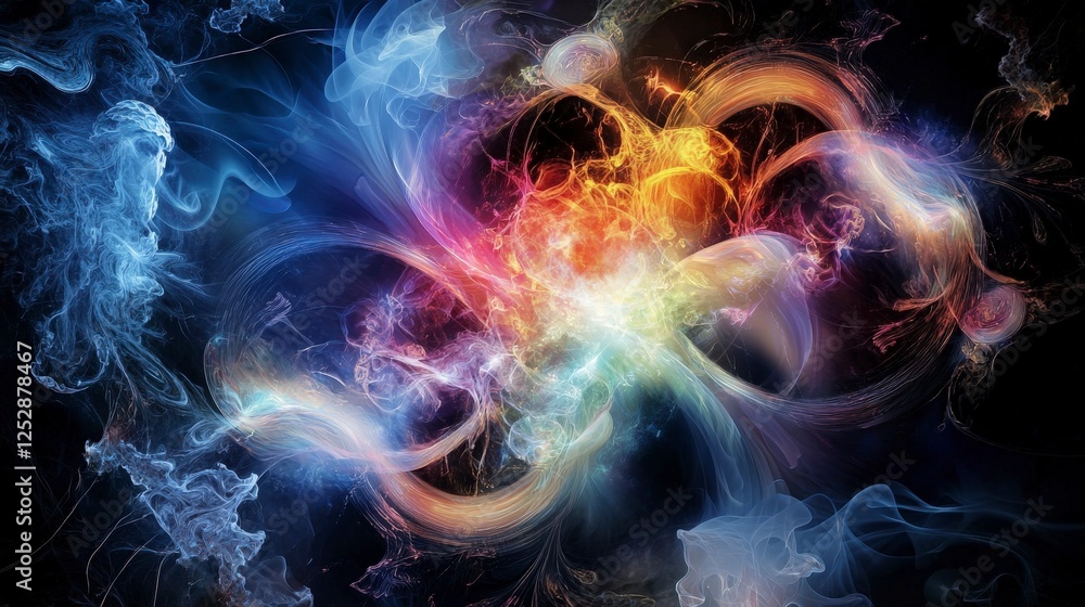 Aufkleber Dynamic codes of breath and heartbeat a vibrant abstract art experience in a digital realm