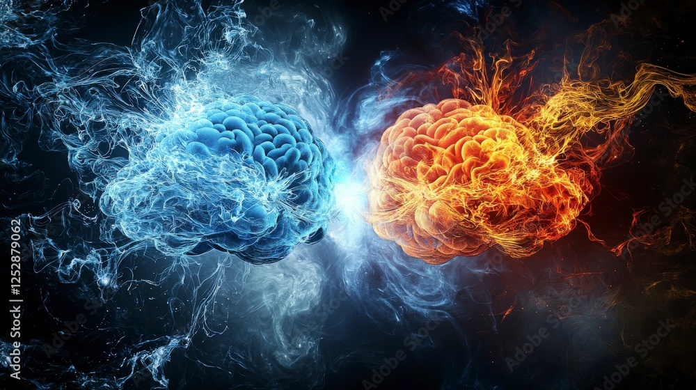 Aufkleber exploring communication through emotions and thoughts abstract art digital environment conceptual vi