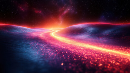 Vibrant abstract background filled with smooth flowing textures and glowing colors creating a sense of movement and depth