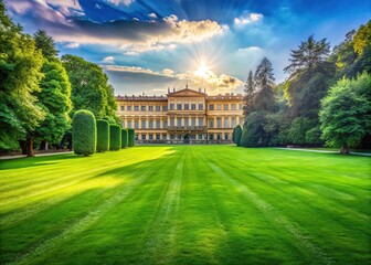 Obraz premium Monza, Italy: Royal villa lawn, depicted in an AI photo.