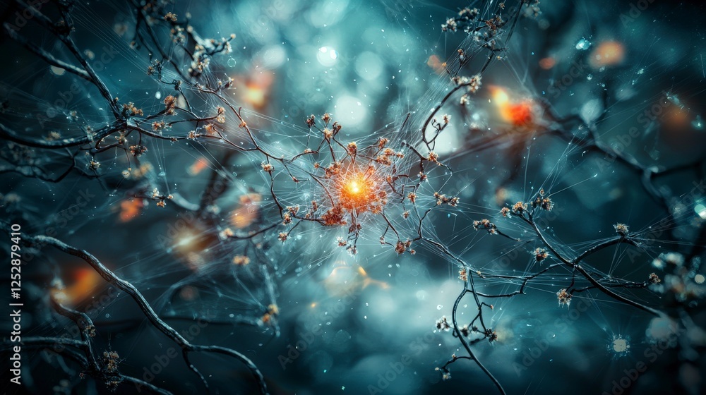 Aufkleber Connections of all things in a cosmic network digital art abstract environment cosmic depth visual concept