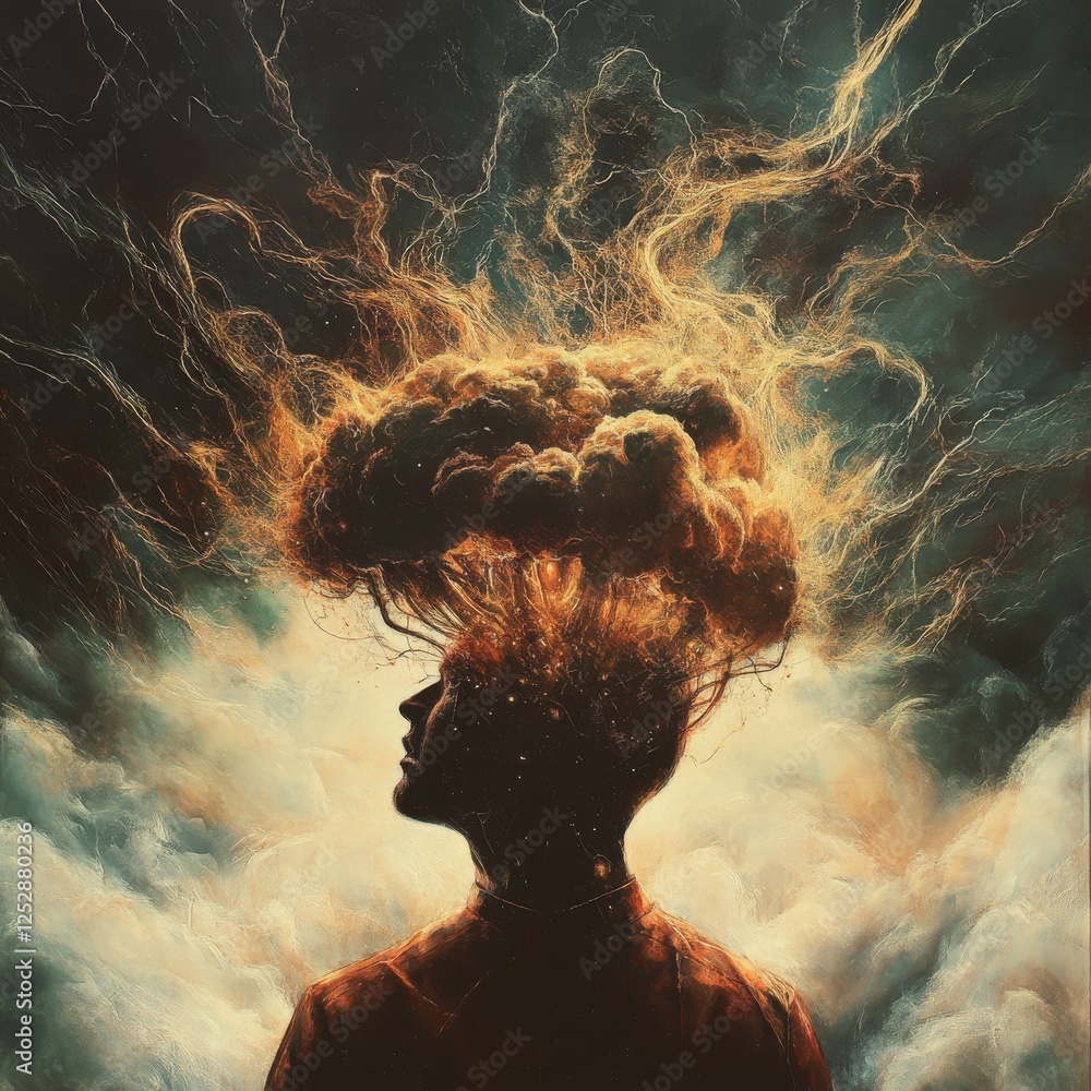 Poster Exploring consciousness through surreal imagery abstract art visual metaphor dreamlike environment artistic perspective