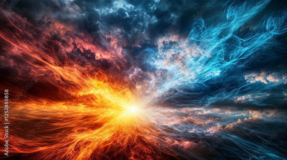 Poster ethereal streams of thoughts cosmic sky digital art dramatic atmosphere wide view surreal concepts