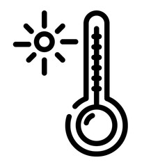 agricultural temperatures cut line icon
