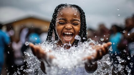 Obraz premium A joyful crowd celebrating the International Day of Awesomeness.