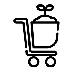selling agricultural products cut line icon