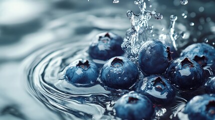 blueberries fall into the water