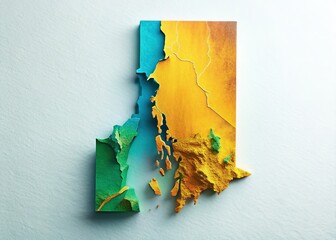 Clean Rhode Island state maps,  perfect for minimalist decor.